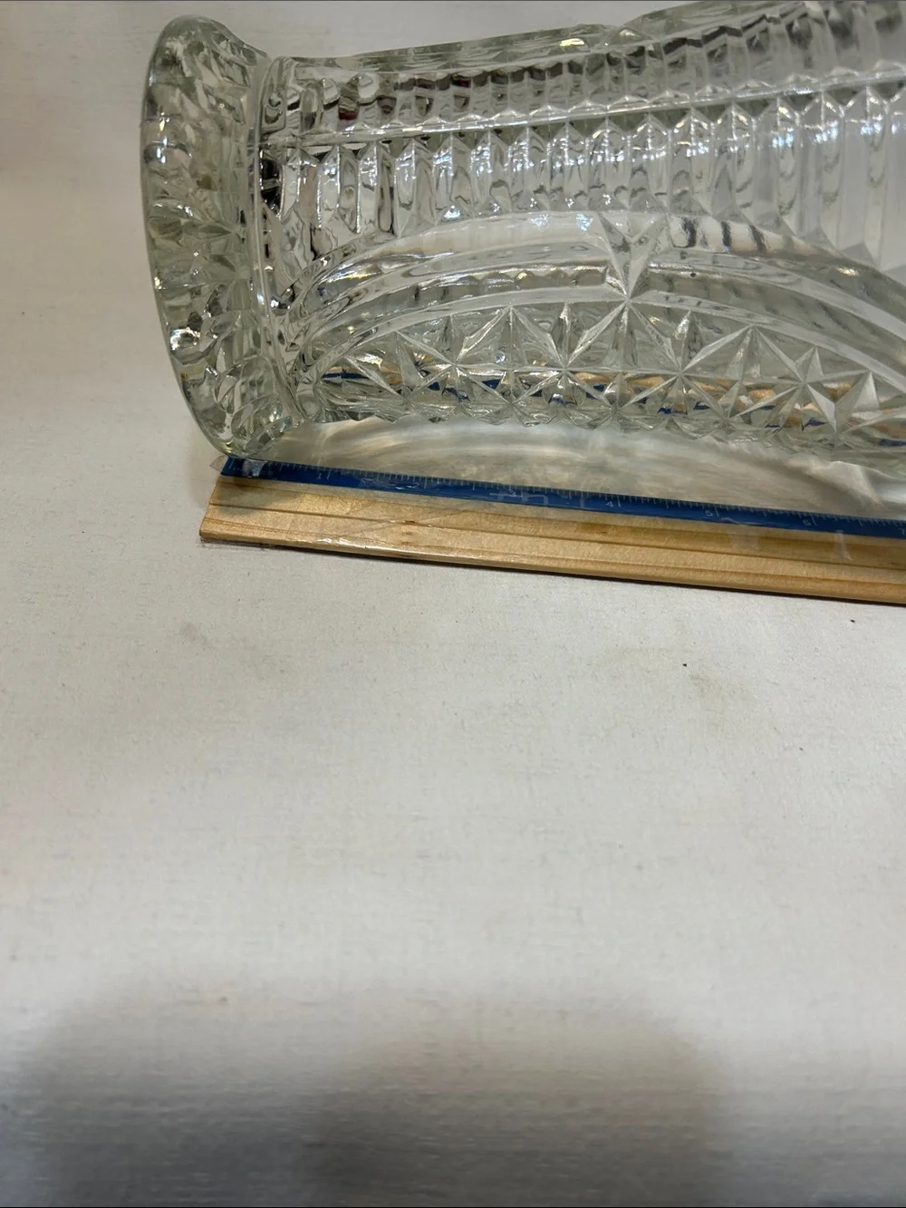 Vintage Anchor Hocking Clear Stars and Bars Glass Decorative Vase
